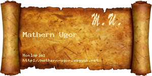 Mathern Ugor névjegykártya